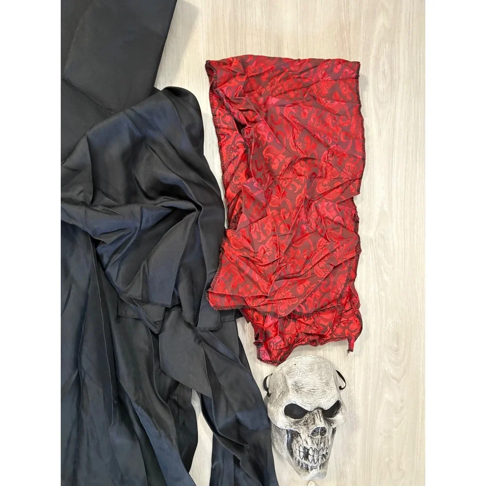 Dapper Death Boys Costume Child Large 7 Pcs Halloween Skeleton Reaper Size L